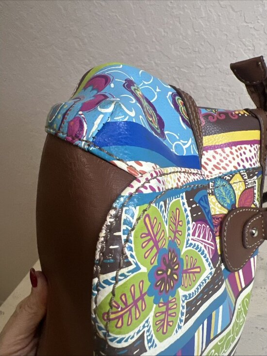 RELIC Purse Handbag Shoulder Bag Floral Canvas Double Handle  RELIC BRAND BY FOSSIL Floral CANVAS FAUX LEATHER TOP HANDLE SATCHEL BAG PURSE